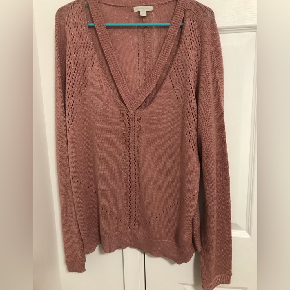 Women’s New York & Company pink sparkly sweater size XL EUC